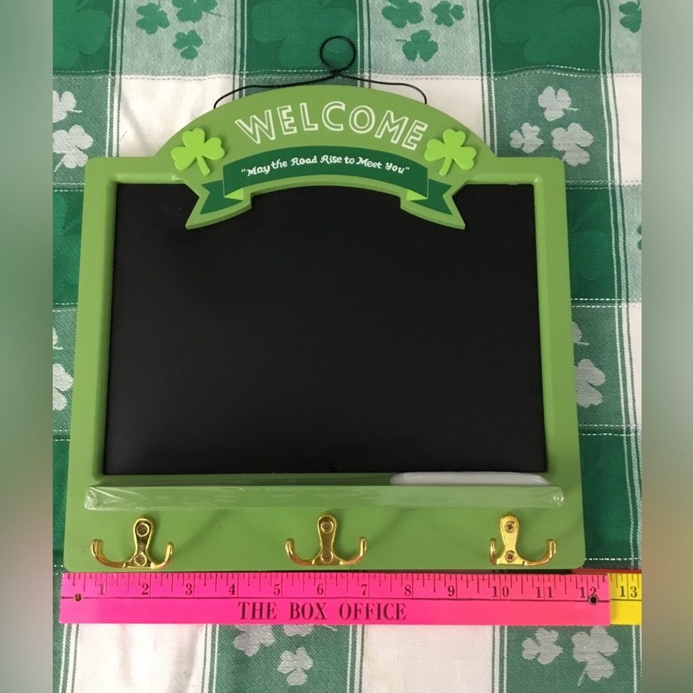 St. Patrick’s Day Hanging Chalkboard Sign w/hooks